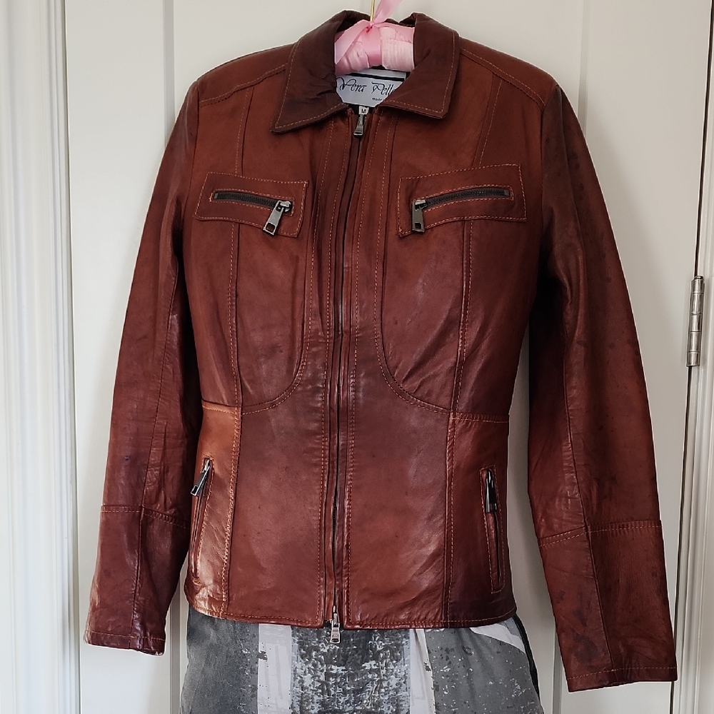 Vera Pelle Brown Leather Jacket